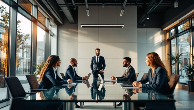 Business leaders collaborating